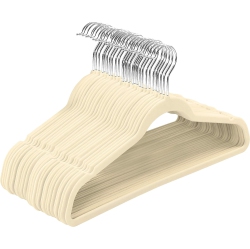 UTOPIA Home Premium Velvet Hangers 50 Pack - Non-Slip Clothes Suit With 360 Degree Rotatable Hook Heavy Duty Coat In Ivory