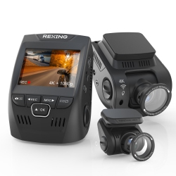 REXING V1P Se 4K Dual Channel Car Dash Cam W/ Gps, Wi-Fi & Bonus Cpl Filters