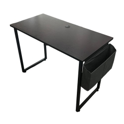 MSW Computer Desk, 100 X 50Cm Modern Style Study Desk With Side Storage Bag for Home, Office (Black)