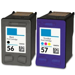 INKHOUSE Bestink Compatible for HP 56 C6656An And 57 C6657An Tri-Color Inkjet Cartridges In Black