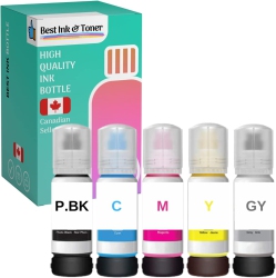 INKHOUSE Bestink Compatible Ink Bottle 5 Pack Replacements for 552 T552 (1 Photo.black, 1 Cyan, 1 Magenta, 1 Yellow, 1 5-Pack) for Use In Photo