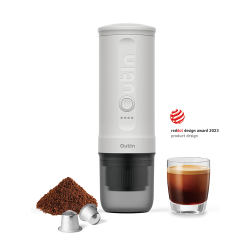 OUTIN Nano Portable Electric Espresso Machine, 3 Mins Fast Self-Heating, Mini Small, Christmas Gift, Coffee Maker, Ns Capsule & Ground Coffee For
