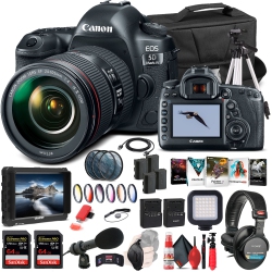 CANON Eos 5D Mark Iv Dslr Camera W/ 24-105MM F/4L Ii Lens 1483C010 - Pro Bundle