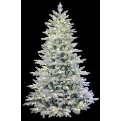 HOLIDAY STUFF 8' Snow Angel Spruce Flocked Artificial Christmas Tree Prelit In Blue