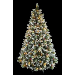 HOLIDAY STUFF 5' Super Dual Frosted Pine Christmas Tree Pre-Lit With Color-Changing Led Lights