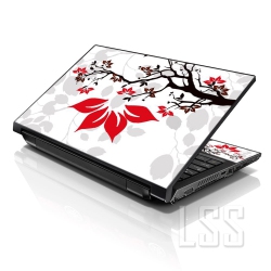 LSS 15 15.6 Inches Laptop Notebook Skin Sticker \w 2 Wrist Pads - Reusable Cover Protector Vinyl Sticker Cover Decal Fits 13" - 16" - Grey Branches