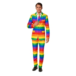 OPPOSUITS And Green Rainbow Men's Adult Slim Fit Suit - Medium In Yellow