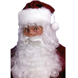FUN WORLD 8" Santa Claus Beard Wig And Eyebrows Christmas Unisex Adult Costume Accessory - One Size In White