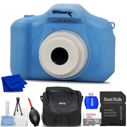ULTIMAXX Digital Video Recorder Camera (Blue) Kids Teens Ages 8-12 Beginners With Games 32GB Micro Sd Holiday Christmas Gift Bundle