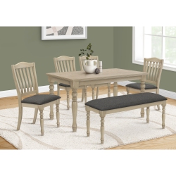 MONARCH SPECIALTIES I 1390 - Dining Table, 60" Rectangular, Veneer Top, Solid Wood Legs, Dining Room, Kitchen, Antique Veneer, Wood Legs