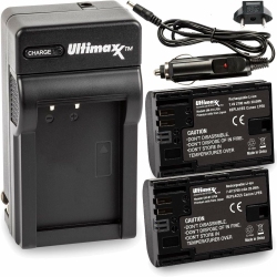 ULTIMAXX Travel Charger + Replacement Battery for Canon Lpe6