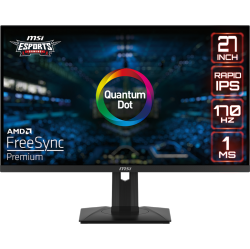 MSI 27" Rapid Ips Quantum Dot Gaming Monitor, 170Hz, 1Ms, Wqhd 2560X1440, 16:9 Flat, Tilt/swivel/pivot/height Adjustable, Vesa, Amd Freesync
