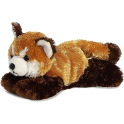 AURORA Adorable Mini Flopsie Panda Stuffed Animal - Orange 8 Inches In Red
