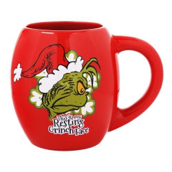 BIOWORLD The Grinch Resting Grinch Face 18OZ Oval Ceramic Mug
