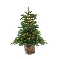 HOLIDAY STUFF 4' Mountain Fraser Fir Artificial Potted Christmas Tree Prelit With Led Lights