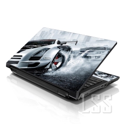 LSS 15 15.6 Inches Laptop Notebook Skin Sticker \w 2 Wrist Pads - Reusable Cover Protector Vinyl Sticker Cover Decal Fits 13" - 16" - Racing Cars In