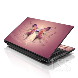 LSS 15 15.6 Inches Laptop Notebook Skin Sticker \w 2 Wrist Pads - Reusable Cover Protector Vinyl Sticker Cover Decal Fits 13" - 16" - Butterfly