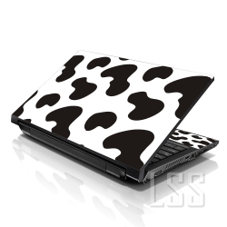 LSS 17 17.3 Inches Laptop Notebook Skin Sticker \w 2 Wrist Pads - Reusable Cover Protector Vinyl Sticker Cover Decal Fits 17" - 19" - Cow Print