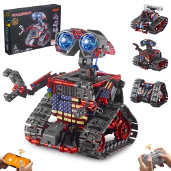 HLD Robot Building Kit, Stem Toys for Kids, Remote & App Controlled 4 In 1 Wall Robot/stunt Car/triangle Robot, Birthday Gifts Toys for Boys Girls 6