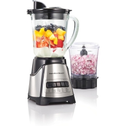 HAMILTON BEACH 40 OZ. Power Elite Blender With Glass Jar And 3 Cup Chopper - In Black