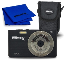 ULTIMAXX 44Mp Digital Compact Camera With 16X Digital Zoom W/ 32GB Card Kit