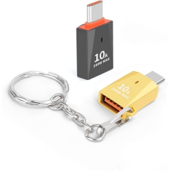 DOLAER Upgraded Zinc Alloy USB C to USB Adapter 2 Pack, Type C Male to USB 3.0 Female Converter, Otg Adapter \w Keychain, Compatible \w Ipad Samsung