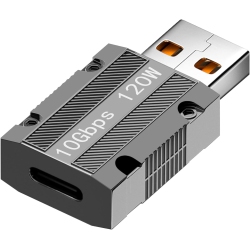 DOLAER USB 3.1 to USB C Adapter Mecha Cyberpunk Styles 10GBps USB3.1 Male to Type C Female Data Converter, Zinc Alloy/craftsmanship Texture, Support