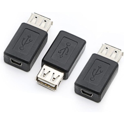 DOLAER 3 Pack USB 2.0 A Female to USB B Mini 5 Pin Female Adapter Converter
