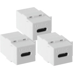 DOLAER O USB C Keystone Jack Inserts, (3-Pack) USB 3.1 Type-C Module Coupler Adapters Female to Female Keystone Insert Snap-In Connector Socket