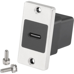 DOLAER Q 10GBps USB C Rectangular Panel Adapter USB C 3.1 Female to Female Panel Mount Connector USB C Mounting Socket Data Module 5V/2.1A Charging