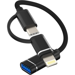 DOLAER Otg Cable USB A 3.0 Female to USB C Lightning Male Adapter Type Dongle Converter Apple Iphone15 Pro Max Plus Ipad Pro Thunderbolt Camera Port