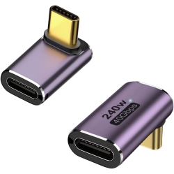 DOLAER USB4 90 Degree USB C Adapter, Right Angle USB C to USB C Adapter USB C Male to USB C Female Extender, Thunderbolt 4 40GBps 240W Type C Adapter