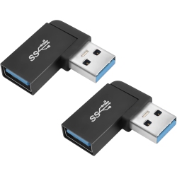DOLAER Q USB 3.1 90°Angle Adapter 10GBps USB 3.1 Male to Female Left Angle L-Shaped Connector USB A 3.1 Data Transfer Converter Coupler, 2PCs(Left