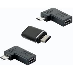 DOLAER USB-C Type-C Female to Micro USB 2.0 5Pin Male Data Adapter 90 Degree Left & Right Angled Type, 3 Pack