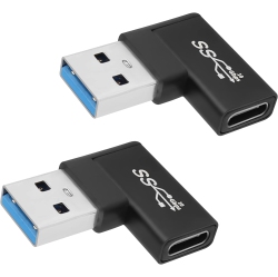 DOLAER Q 90° Angle USB 3.1 to USB C Adapter 10GBps USB A Male to Type C Female Left Angle L-Shaped Connector, for Data Transfer Otg 3A Charging, For