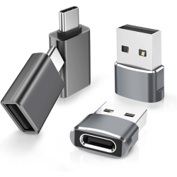 DOLAER E 4Pack USB to USB C Adapter \w C Male to 3.0 Female Charger, Thunderbolt 4 to Type A Otg Converter for Iphone 14 13 12 15 Plus Pro Max, Macbook