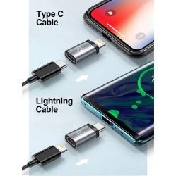 DOLAER USB C Female to Lightning Male Adapter USB C Male to Lightning Female Adapter for Iphone 13 12 Pro Max Mini Type Compatible \w Charging