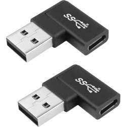 DOLAER USB 3.1 to USB C 90° Angle Adapter 10GBps USB A Male to Type C Female Left Angle Coupler USB C Female Data Transfer L-Shaped Connector, For