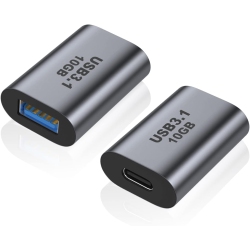 DOLAER USB Female to USB C Female Adapter (2 Pack), 10GBps USB 3.1 to Type-C Extension Coupler Converter Extender Connector Support Fast Charging For