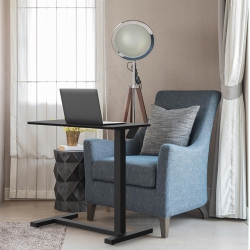 PRIMECABLES Ergonomic Gas-Spring Height Adjustable Standing Desk, Mobile Bed Sofa Side Table \w Wheels, Overbed Bedside Couch Table for Laptop