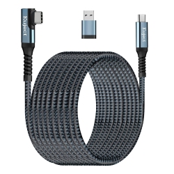 HLD Link Cable 20Ft Compatible for Quest 3 And Quest 2, Nylon Braided Accessories for Rift S/steam Vr Games, USB 3.0 Type C to C High Speed Data