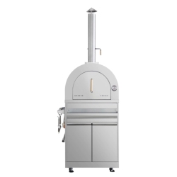 CROWN Wood Fired Stainless Steel Outdoor Pizza Oven With Cabinet - High Performance Outdoor Cooking Solution | Cr07Ss304