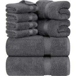 UTOPIA Towels 8-Piece Premium Towel Set, 2 Bath Towels, 2 Hand Towels, And 4 Wash Cloths, 600 Gsm 100% Ring Spun Cotton Highly Absorbent Towels For