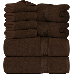 UTOPIA Towels 8-Piece Premium Towel Set, 2 Bath Towels, 2 Hand Towels, And 4 Wash Cloths, 600 Gsm 100% Ring Spun Cotton Highly Absorbent Towels For