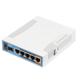 MIKROTIK Hap Acdual Concurrent Triple Chain 2.4/5Ghz Ap, 802.11Ac/a/n/b/g, Five Gigabit Ethernet Ports, Poe-Out On Port 5, Sfp, USB for 3G/4G Support