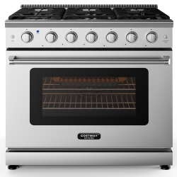 COSTWAY 36 Inches Natural Gas Range Freestanding With 6 Burners Cooktop & 6 Cu.ft. Oven