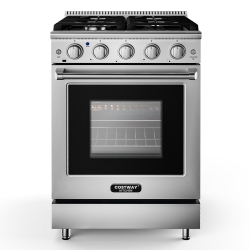 COSTWAY 24 Inches Natural Gas Range Freestanding With 4 Burners Cooktop & 3.73 Cu.ft. Oven