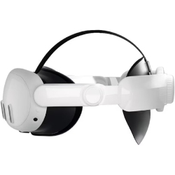 HLD Headstrap Compatible With Meta Quest 3 Head Strap Adjustable, Comfortable, Replacement for Elite Strap, Lightweight & Soft Pu Sponge Pad - In White