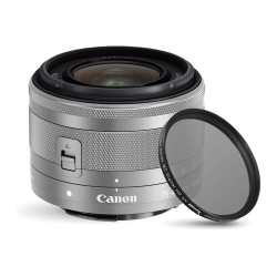 CANON Ef-M 15-45MM F/3.5-6.3 Is Stm Lens (Open Box) + Uv Ultraviolet Filter