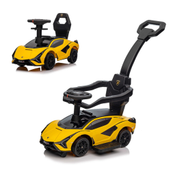 KIDSVIP Kids Ride On Lamborghini Sian Push Car - Fun Riding Toy for Kids And Toddlers With Lights, Music Player And Detachable Parent Push Handle